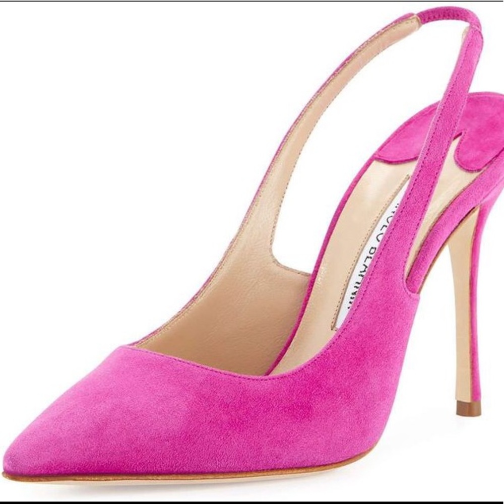 Manolo Blahnik Pink Allura Slingback Pump